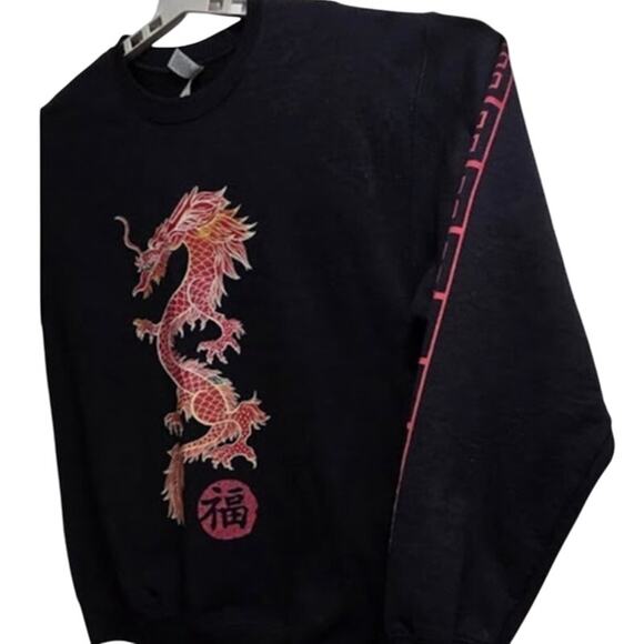 Black Dragon Graphic Sweatshirt Men’s Size M Heavy Blend - Picture 3 of 7